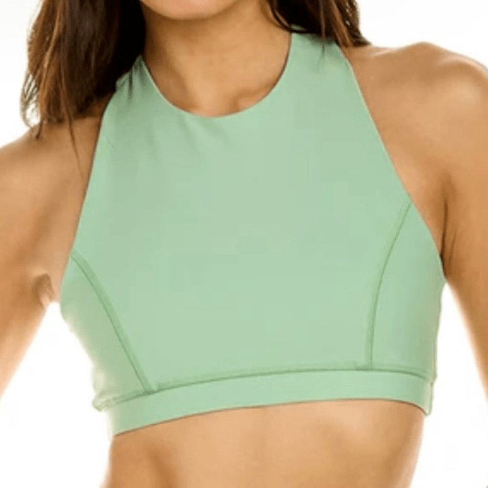NWT WeWoreWhat Racerback Bra Top High Neck Fair Green Size Small S NEW $68